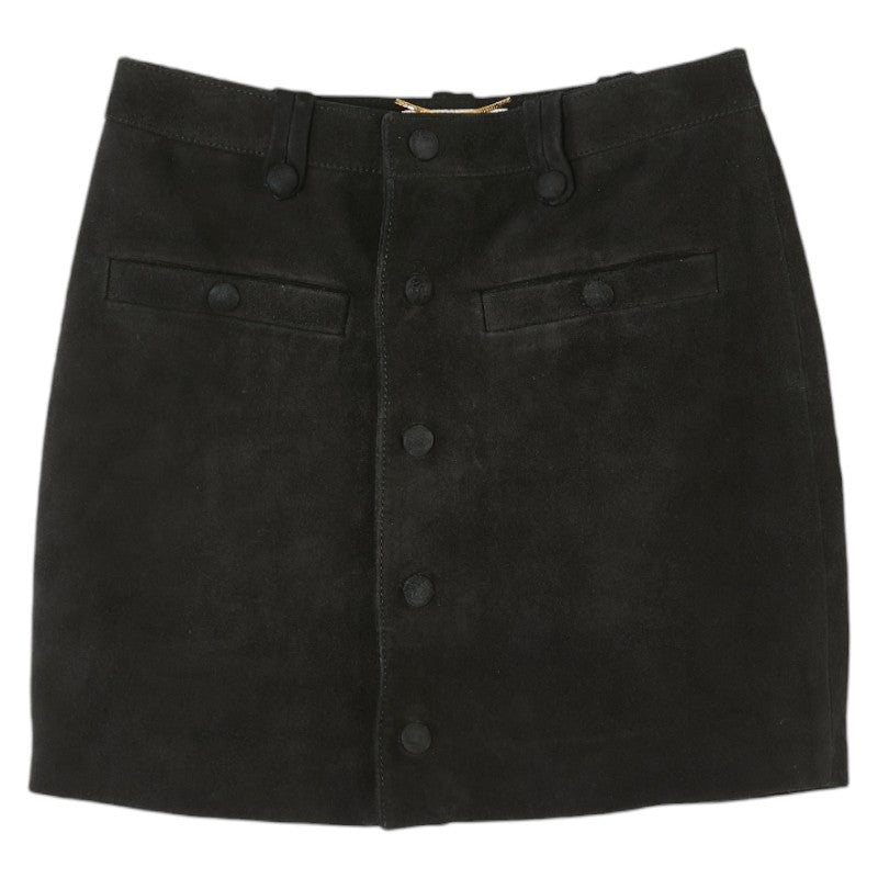 Yves Saint Laurent Suede Mini Skirt Black