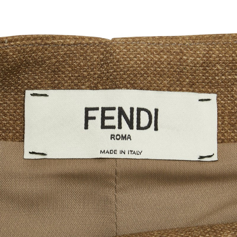 Fendi Wool Silk Mini Skirt Beige White