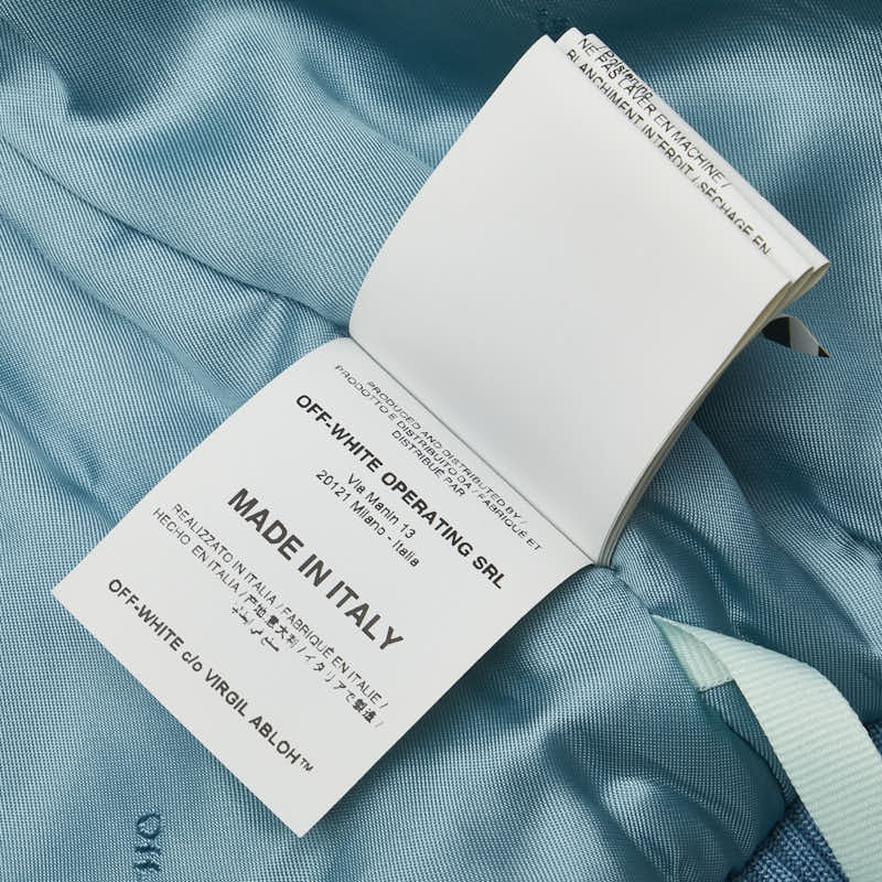 Off-White MA-1 Jacket Viscose Light Blue