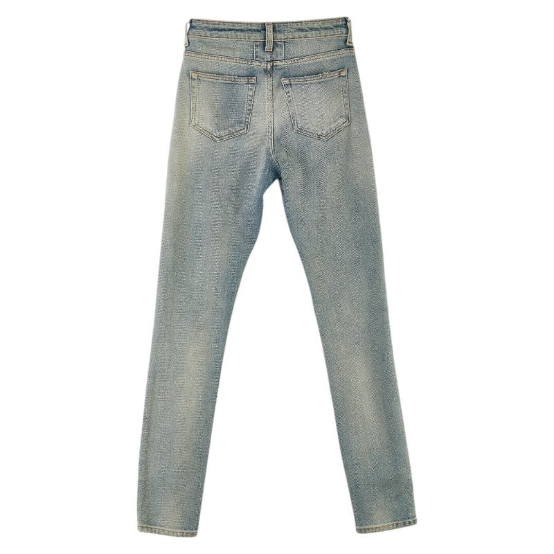 Saint Laurent Knee-Crush Denim Pants Light Blue