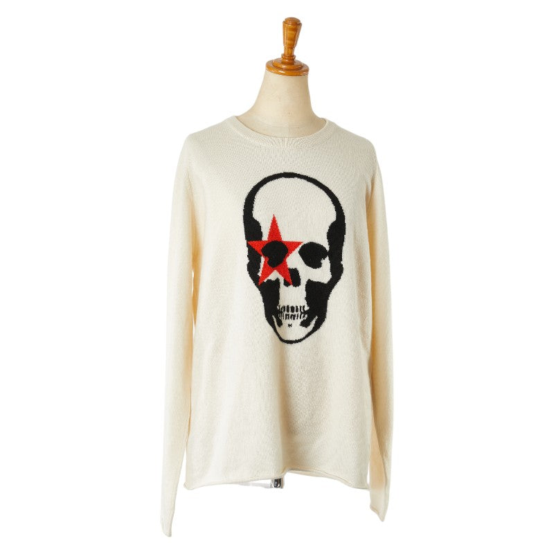 Lucien Pellat-Finet Skull Knit Sweater S White Cashmere