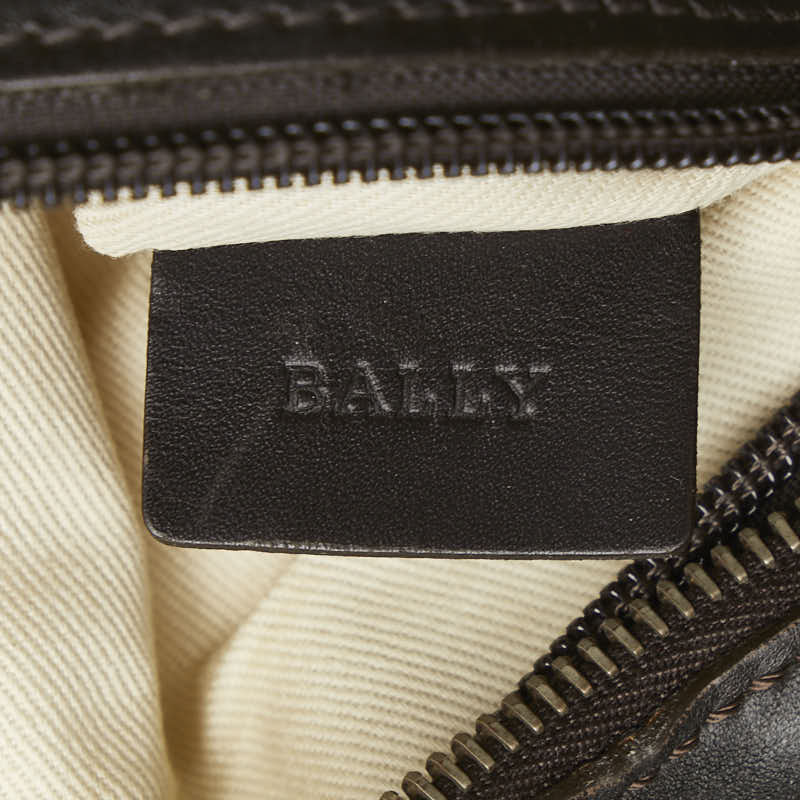 Bally Canvas Leather B Logo Mini Boston Handbag