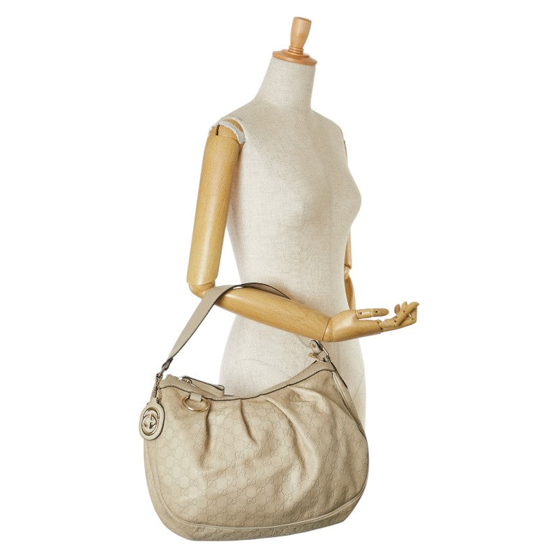 Gucci Sukey Leather Shoulder Bag Beige