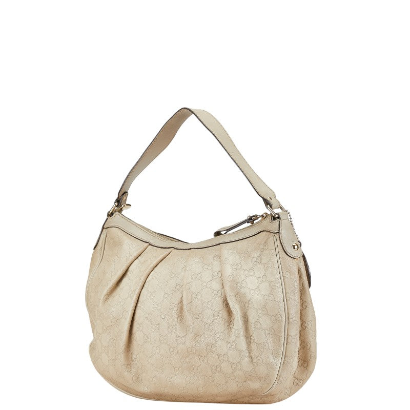 Gucci Sukey Leather Shoulder Bag Beige