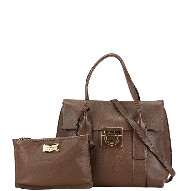 Salvatore Ferragamo Leather Gancini 2WAY Bag