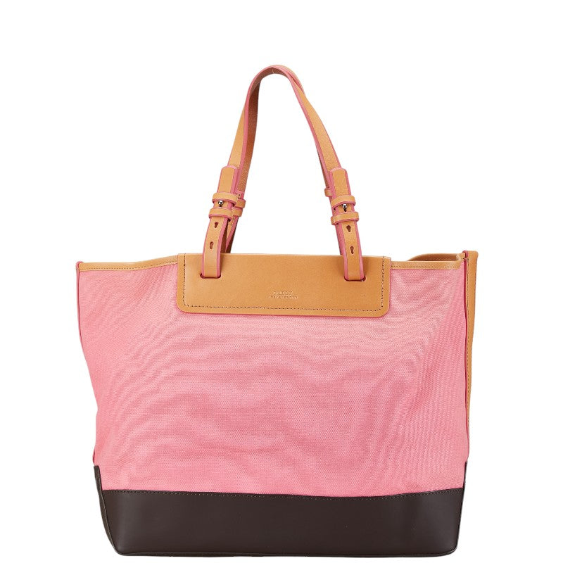 Bally Canvas Leather Tote Bag