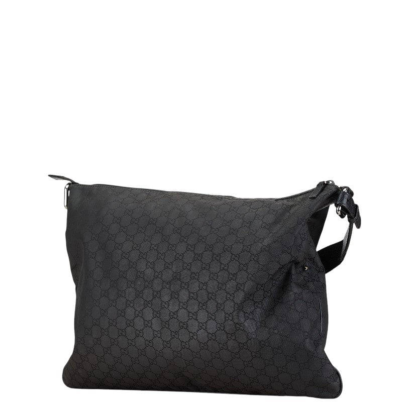 Gucci Nylon Leather Messenger Bag Black