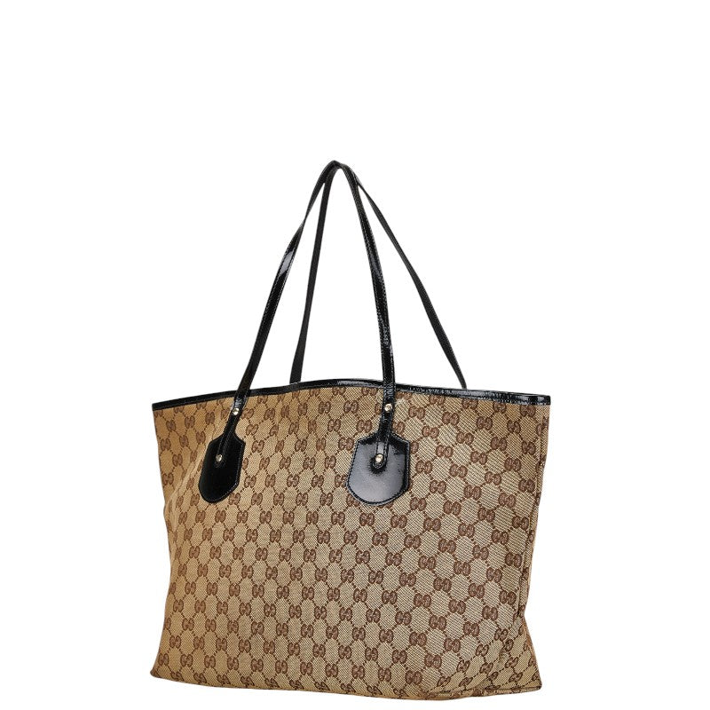 Gucci GG Canvas Tote Bag 211975 Beige Black