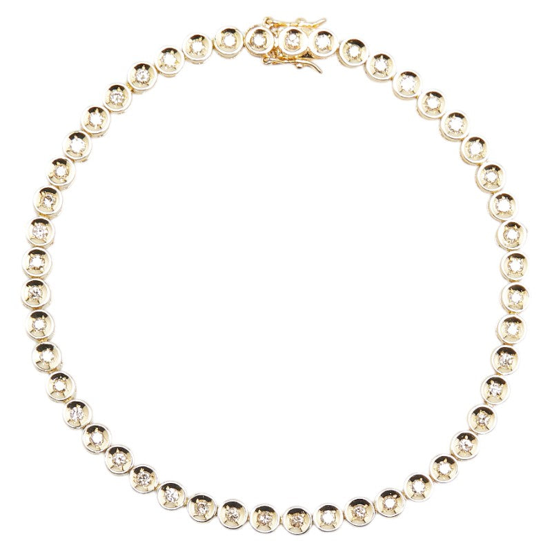 K18YG Yellow Gold Diamond Tennis Bracelet