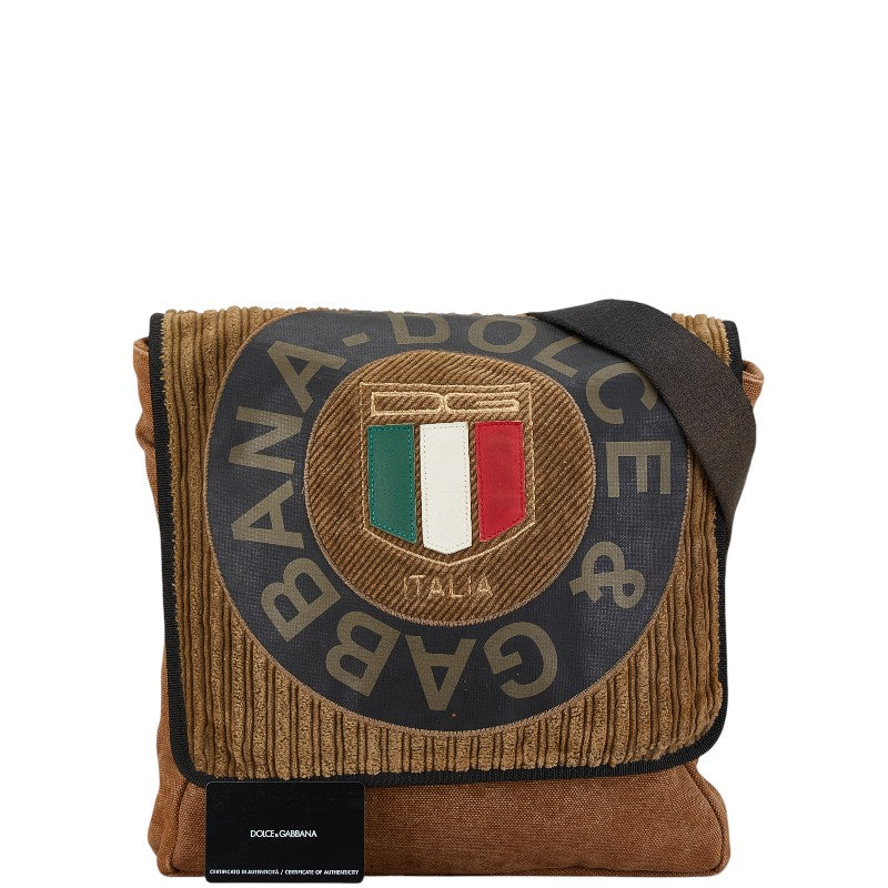 Dolce & Gabbana Canvas Corduroy Shoulder Bag