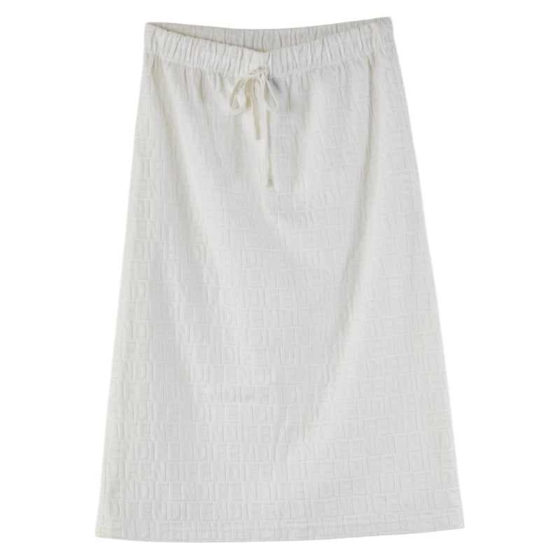 Fendi Logo Skirt Cotton Nylon White