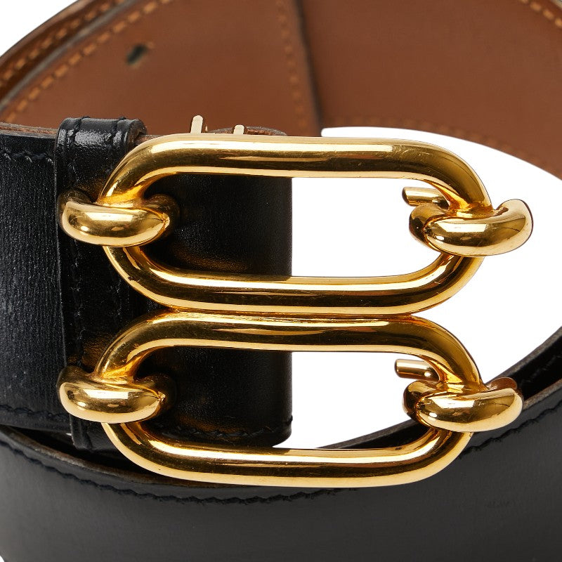 Hermes Chaine d'Ancre Leather Belt Black Gold