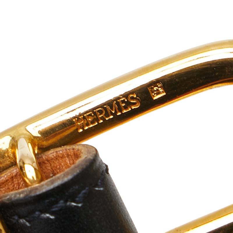 Hermes Chaine d'Ancre Leather Belt Black Gold