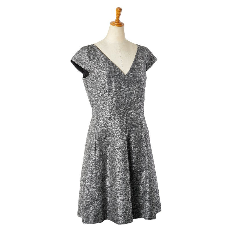 Dior V-neck Short Sleeve Dress Rayon Silk