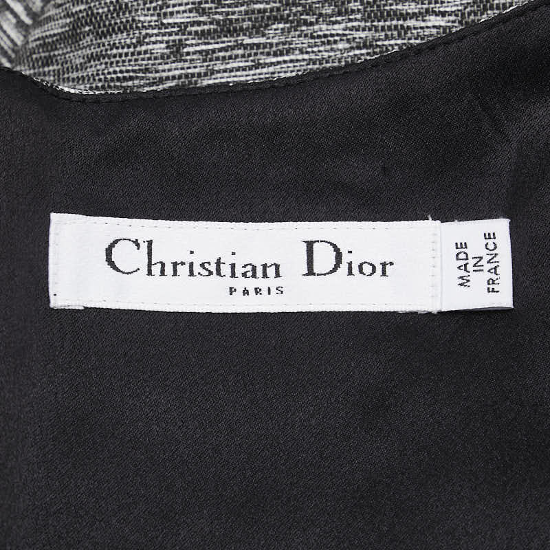 Dior V-neck Short Sleeve Dress Rayon Silk