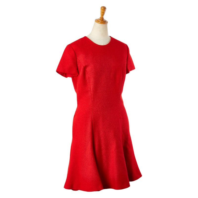 Dior Wool Short Sleeve Dress Red