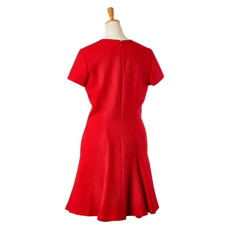 Dior Wool Short Sleeve Dress Red