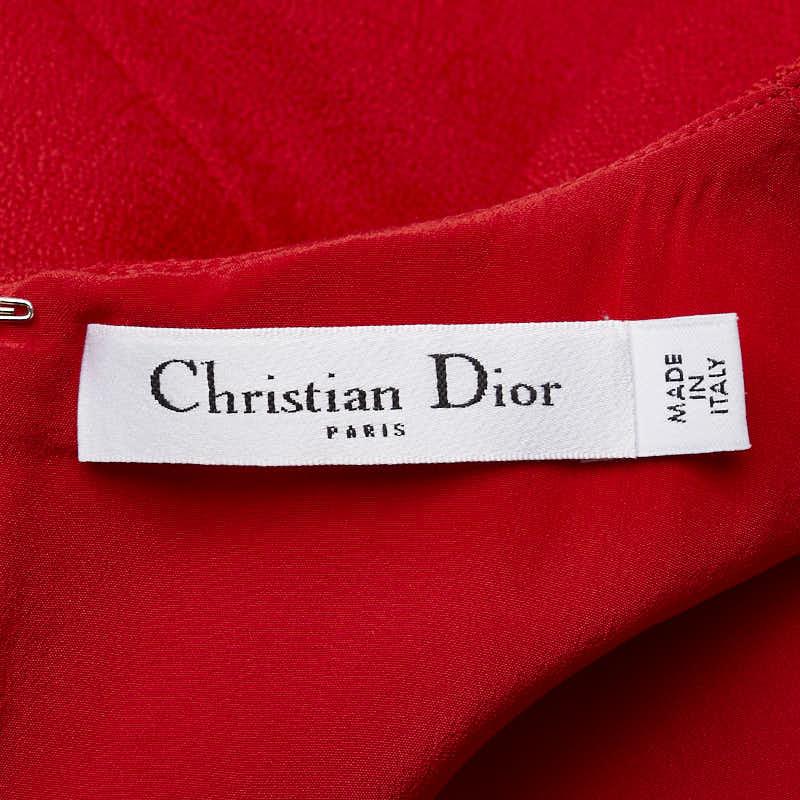 Dior Wool Short Sleeve Dress Red