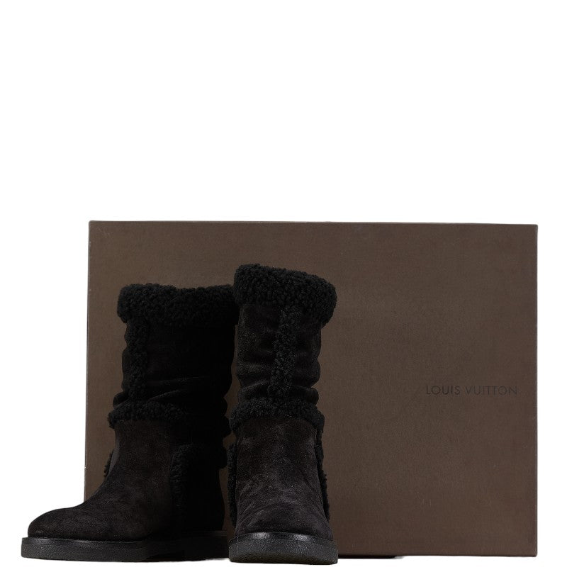 Louis Vuitton Shearling Leather Suede Long Boots