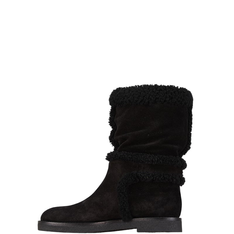 Louis Vuitton Shearling Leather Suede Long Boots