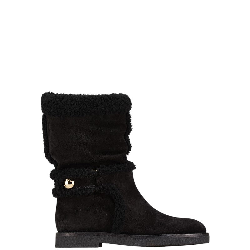 Louis Vuitton Shearling Leather Suede Long Boots