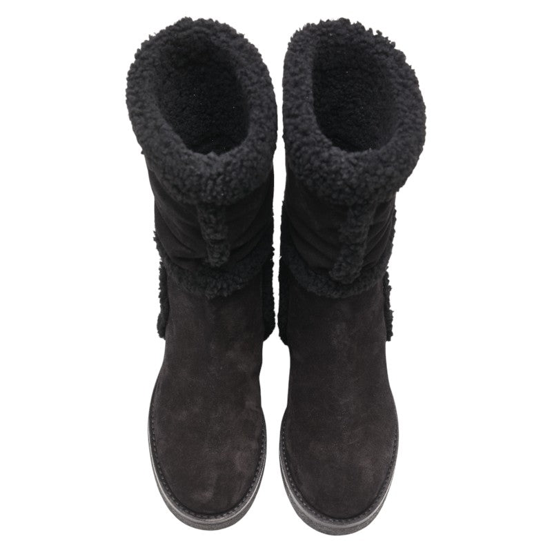 Louis Vuitton Shearling Leather Suede Long Boots