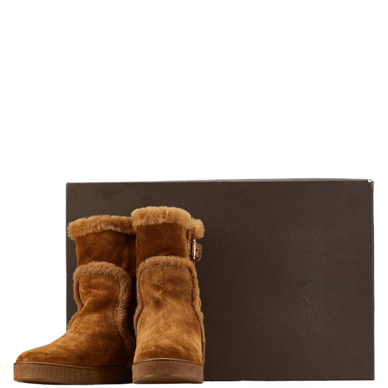 Louis Vuitton Sheepskin Leather Suede Long Boots