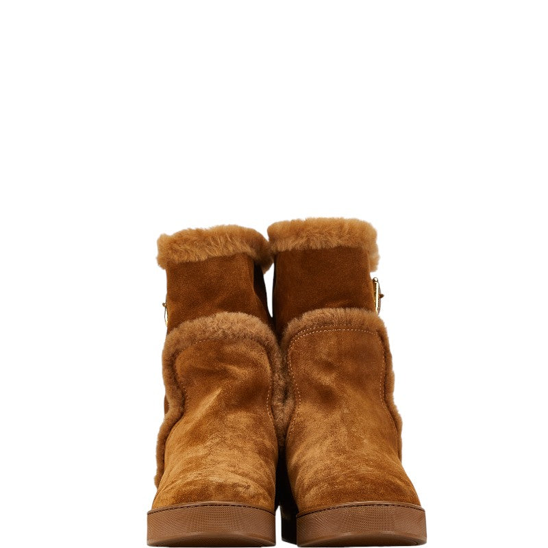 Louis Vuitton Sheepskin Leather Suede Long Boots