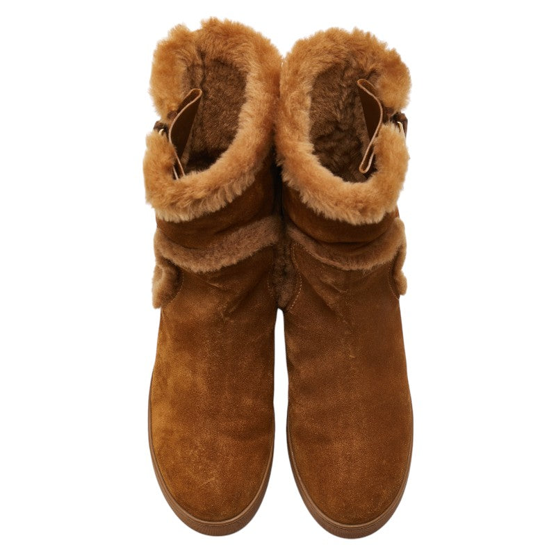 Louis Vuitton Sheepskin Leather Suede Long Boots