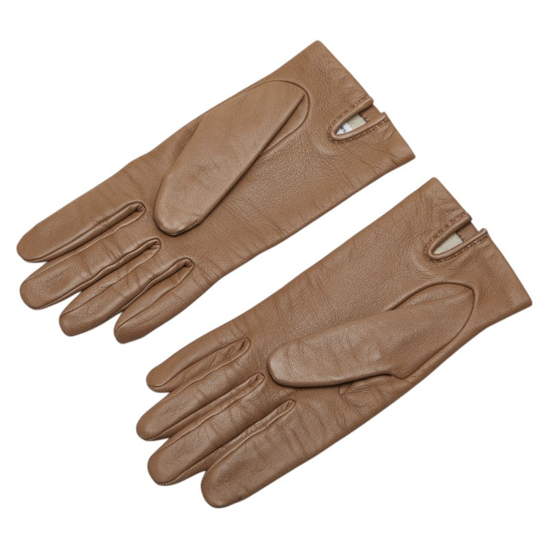 Hermes Silk Metallic Gloves Beige