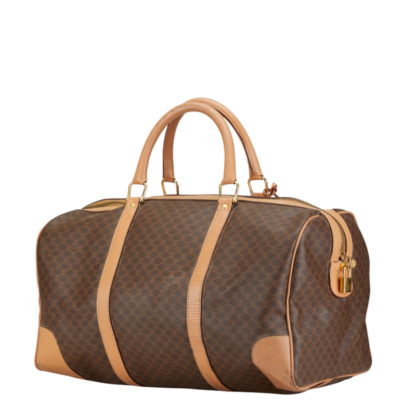 Celine Macadam Boston Bag Brown PVC Leather