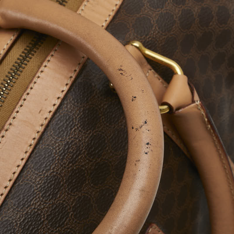 Celine Macadam Boston Bag Brown PVC Leather