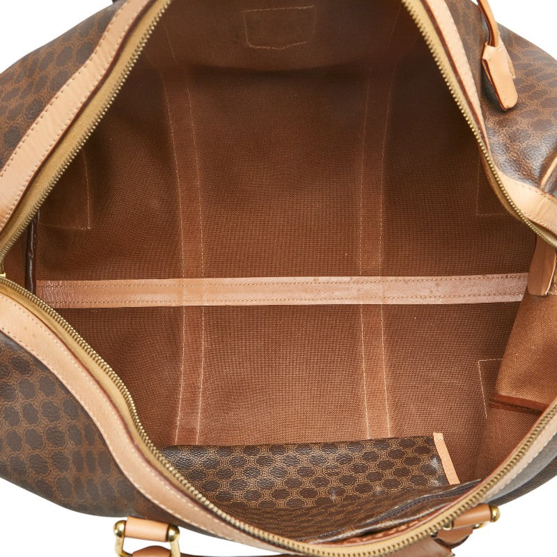 Celine Macadam Boston Bag Brown PVC Leather