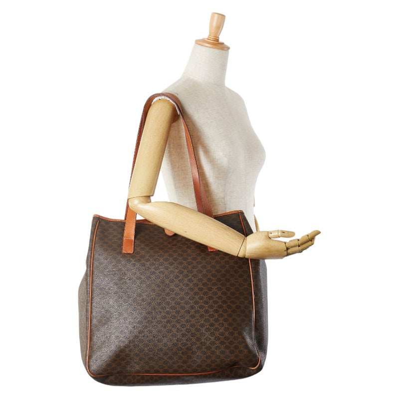 Celine Macadam Brown PVC Leather Tote Bag