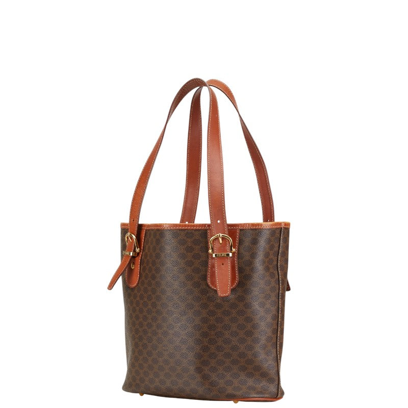 Celine Macadam Brown PVC Leather Tote Bag