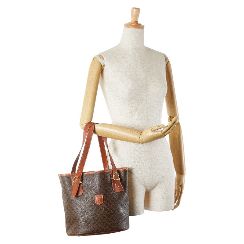 Celine Macadam Brown PVC Leather Tote Bag