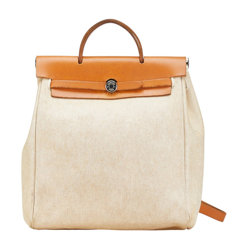 Hermes Toile Ash Leather Ado MM Backpack