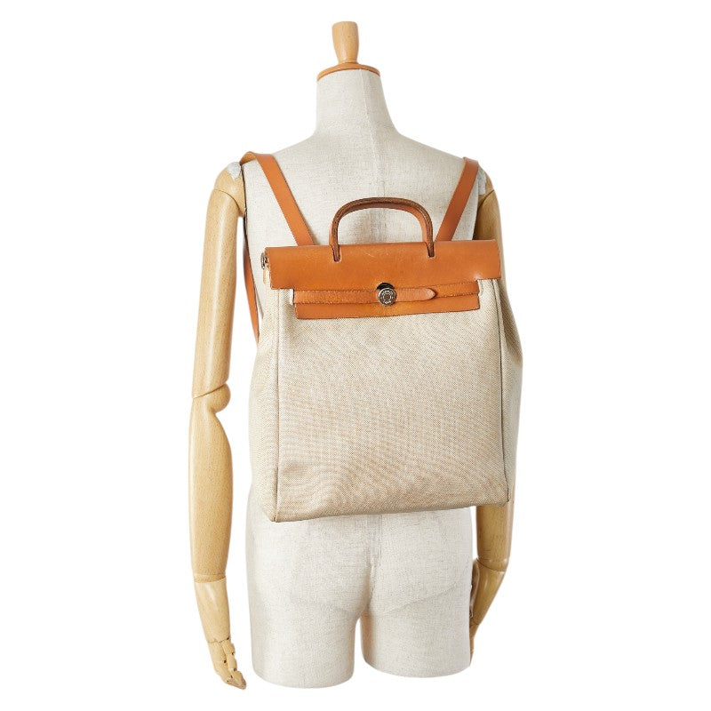 Hermes Toile Ash Leather Ado MM Backpack