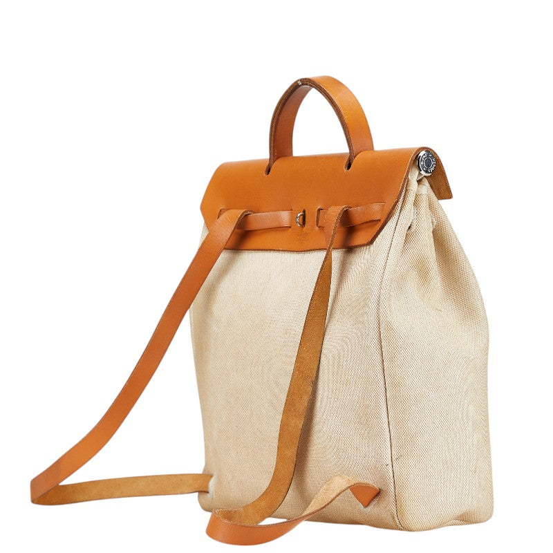 Hermes Toile Ash Leather Ado MM Backpack