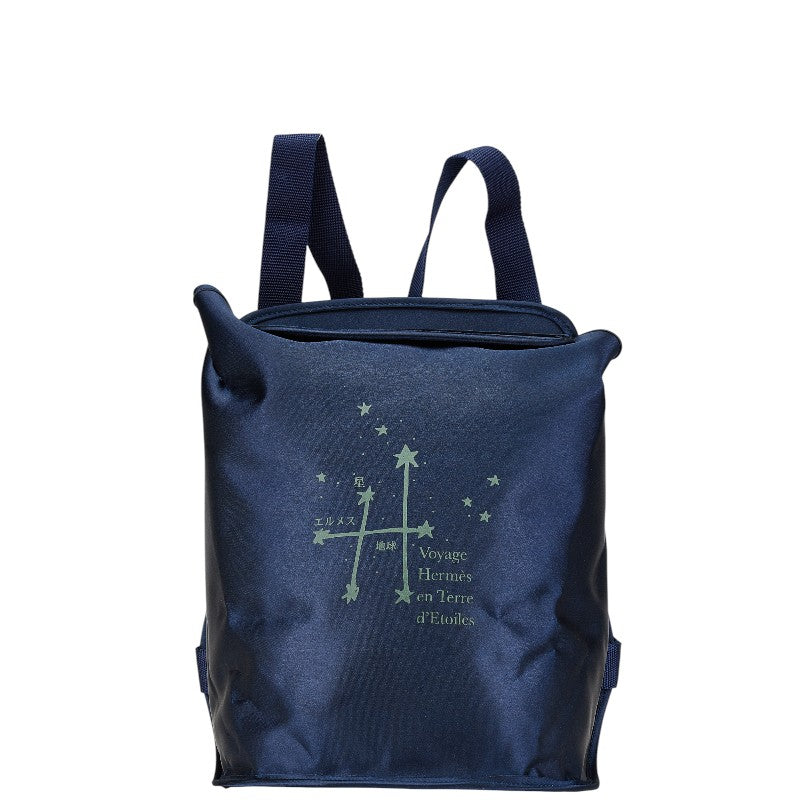 Hermes Nylon Backpack Blue Green
