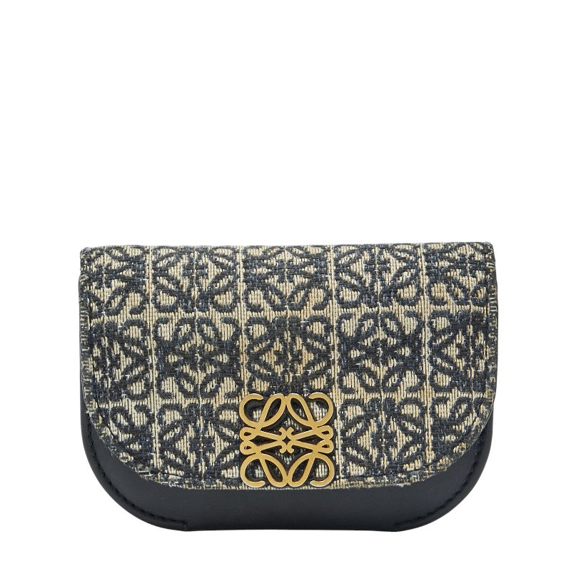Loewe Goya Repeat Anagram Canvas Leather Coin Case