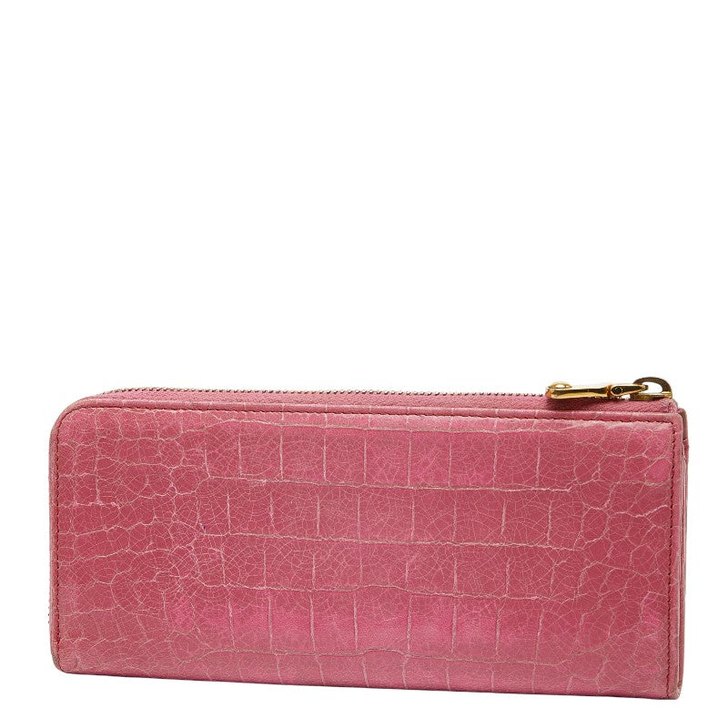 MIUMIU Croco Embossed Leather Long Wallet – LuxUness
