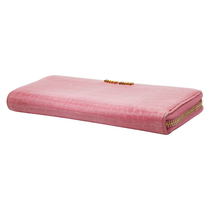MIUMIU Croco Embossed Leather Long Wallet – LuxUness
