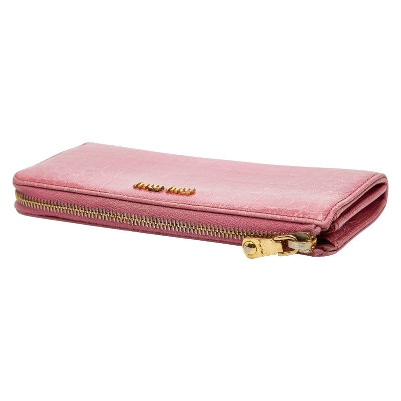 MIUMIU Croco Embossed Leather Long Wallet – LuxUness