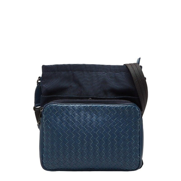 Bottega Veneta Intrecciato Leather Nylon Shoulder Bag