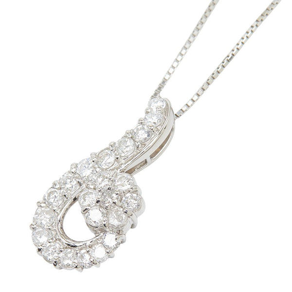 Pt900 Pt850 Platinum Flower Motif Diamond Necklace