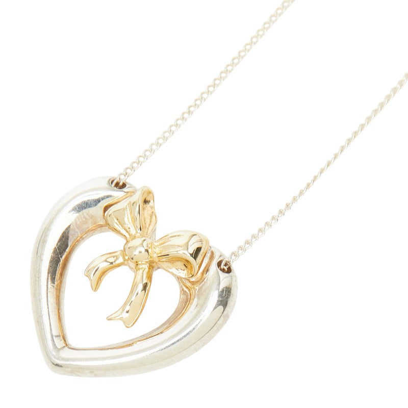 Tiffany&Co. Heart Ribbon SV925 Au750 Necklace