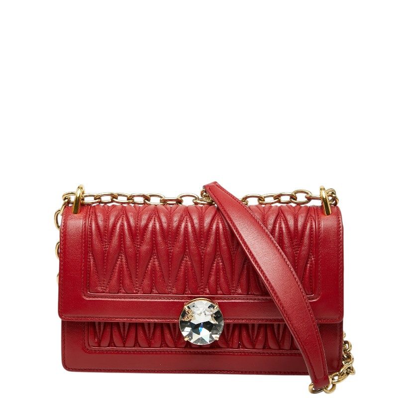 Miu Miu Solitare Matelasse Leather Shoulder Bag