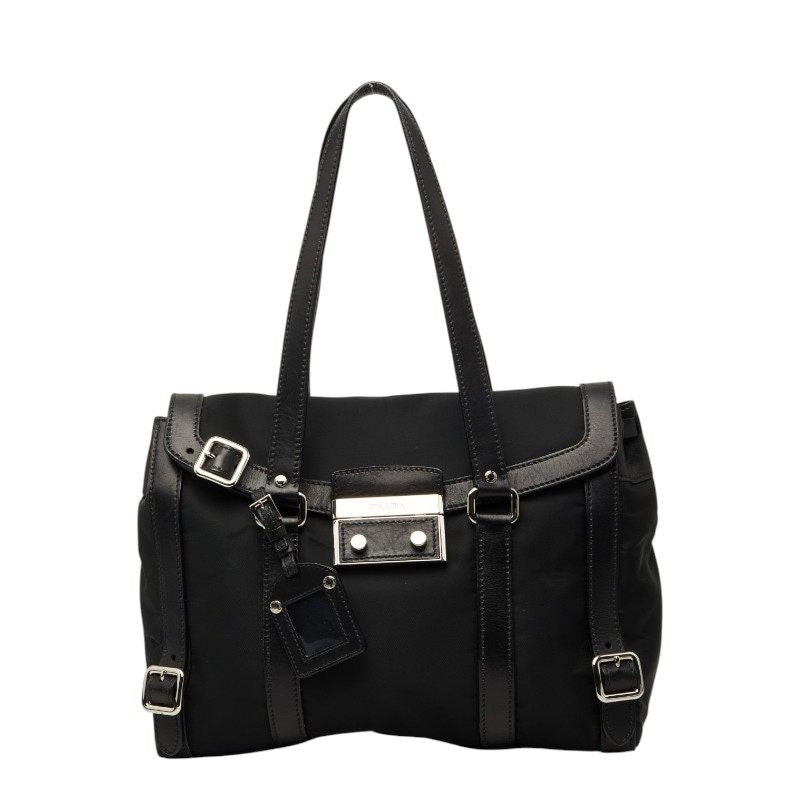Prada Nylon Leather Shoulder Bag