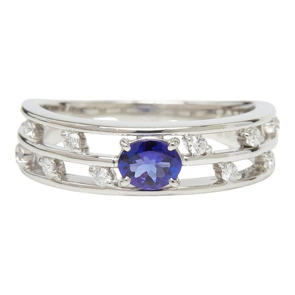 Platinum Tanzanite Diamond Ring